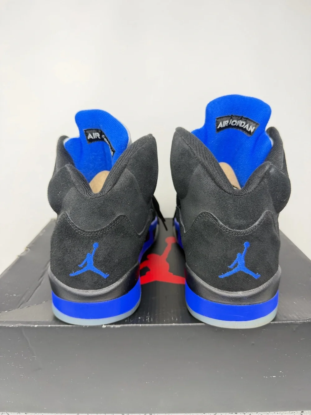 Jordan Men's Black and Royal Blue High-Top Sneakers